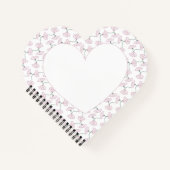 Pink Floral Vines Flowers Heart shape Notebook Notitieboek (Voorkant)