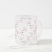 Pink Floral Vines Flowers Mug  Matglas Koffiemok (Voorkant rechts)