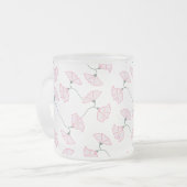 Pink Floral Vines Flowers Mug  Matglas Koffiemok (Voorkant links)