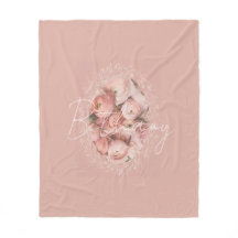 Pink Floral Vintage Personalized Monogram Name