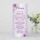 Pink Floral Violet Lijst Modern Menu (Staand voorkant)