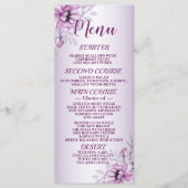 Pink Floral Violet Lijst Modern Menu (Voorkant)
