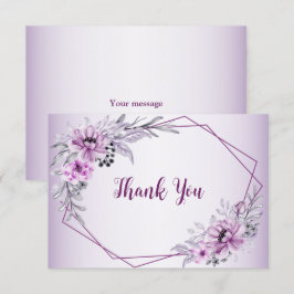 Pink Floral Violet Paars Lijst Bedankkaart