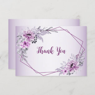 Pink Floral Violet Paars Lijst Bedankkaart