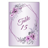 Pink Floral Violet Paars Lijst Kaart (Achterkant)