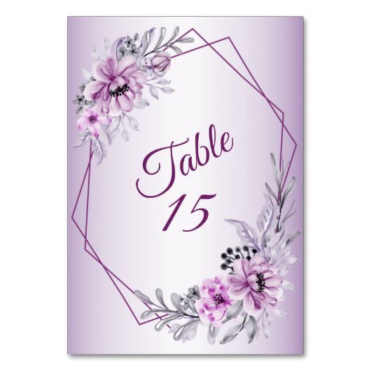 Pink Floral Violet Paars Lijst Kaart (Voorkant)