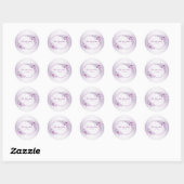 Pink Floral Violet Watercolor Ronde Sticker (Vel)