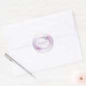 Pink Floral Violet Watercolor Ronde Sticker (Envelop)