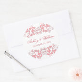 Pink  Floral Vlaams Berichten Favor Ronde Sticker (Envelop)