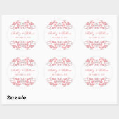 Pink  Floral Vlaams Berichten Favor Ronde Sticker (Vel)