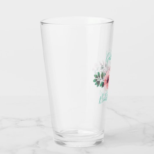 Pink Floral Vrijgezellenfeest Speciaal gepersonali Glas (Rechts)