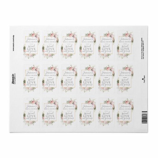 Pink Floral Vrijgezellenfeest Spread Love Not Germ Etiket (Full Sheet)