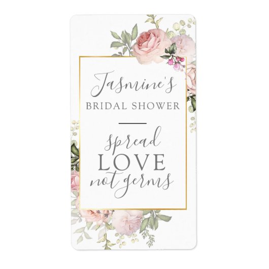 Pink Floral Vrijgezellenfeest Spread Love Not Germ Etiket (Voorkant)