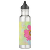 Pink Floral Water Bottle Waterfles (Links)