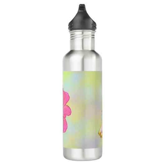 Pink Floral Water Bottle Waterfles (Rechts)