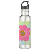 Pink Floral Water Bottle Waterfles (Voorkant)
