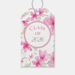 Pink Floral | Watercolor Azalea | Graduation Cadeaulabel