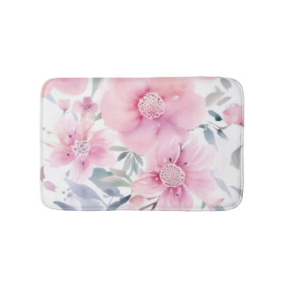 Pink Floral Watercolor  Badmat