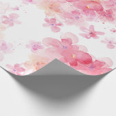 Pink Floral Watercolor Cadeaupapier (Hoek)