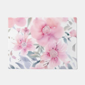 Pink Floral Watercolor  Deurmat (Voorkant)