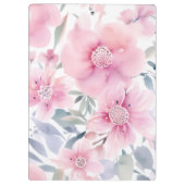Pink Floral Watercolor  Klembord (Achterkant)