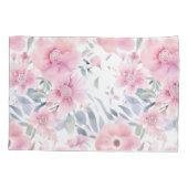 Pink Floral Watercolor  Kussensloop (Achterkant)