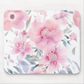 Pink Floral Watercolor  Muismat (Voorkant)