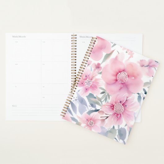 Pink Floral Watercolor  Planner (Display)