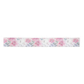 Pink Floral Watercolor  Satijnen Lint (Voorkant)