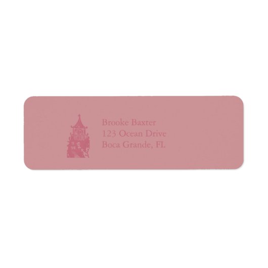 Pink Floral Watercolor Wedding Address Labels (Voorkant)