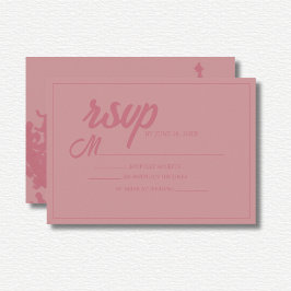 Pink Floral Watercolor Wedding  RSVP Kaartje