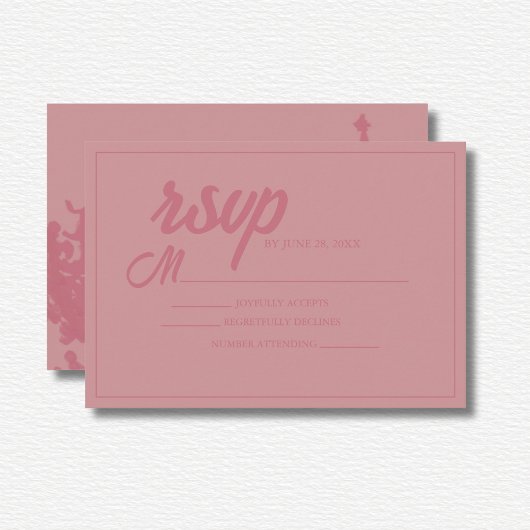 Pink Floral Watercolor Wedding RSVP Kaartje