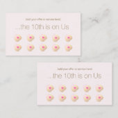 Pink Floral Waterverf 10 Punch Customer Loyalty (Voorkant / Achterkant)