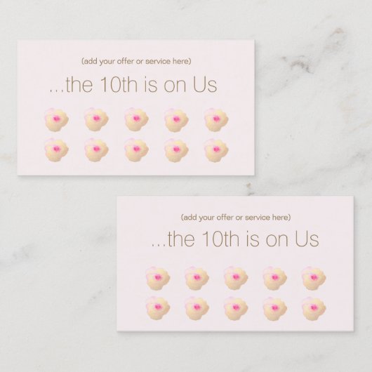 Pink Floral Waterverf 10 Punch Customer Loyalty (Voorkant / Achterkant)