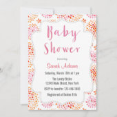 Pink Floral Waterverf Baby shower Uitnodiging (Voorkant)