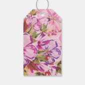 Pink Floral Waterverf Birthday Party Hartelijk dan Cadeaulabel (Achterkant)