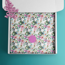 Pink Floral Waterverf Bohemian Pattern Tissuepapier