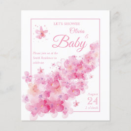Pink Floral Waterverf Budget Baby shower