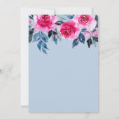 Pink Floral Waterverf Elegant Engagement Party Kaart (Achterkant)