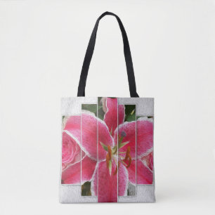 Pink Floral Waterverf Flowers Tote Bag