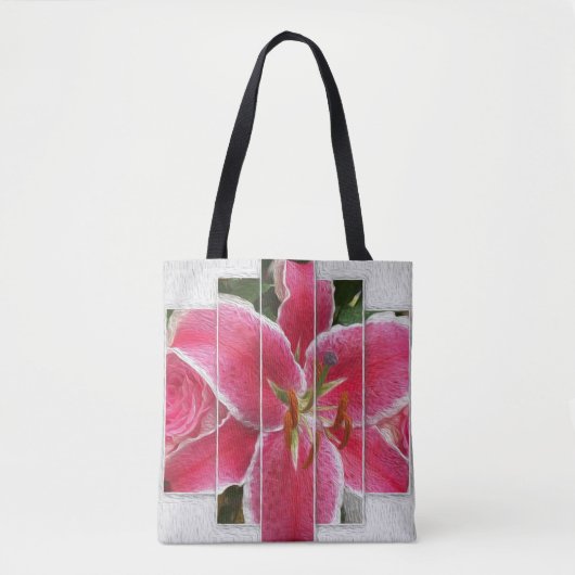 Pink Floral Waterverf Flowers Tote Bag (Voorkant)