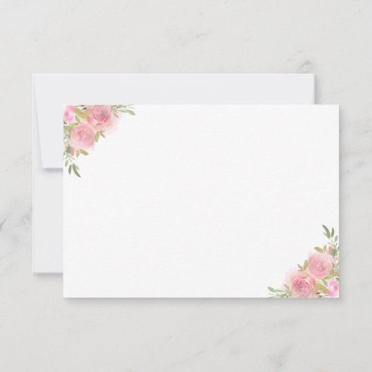 Pink Floral Waterverf Memorial Service Bedankkaart (Achterkant)