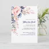 Pink Floral Waterverf Moederdag Brunch Kaart (Staand voorkant)