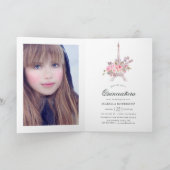 Pink Floral Waterverf  Paris Quinceañera (Binnen)