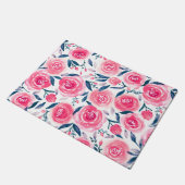 Pink Floral Waterverf Roos Patroon Deurmat (Schuin)