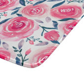 Pink Floral Waterverf Roos Patroon Snijplank (Hoek)