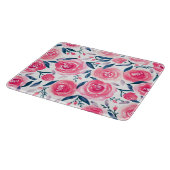 Pink Floral Waterverf Roos Patroon Snijplank (Hoek)