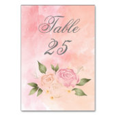 Pink Floral Waterverf Script Weddenschap Kaart (Achterkant)