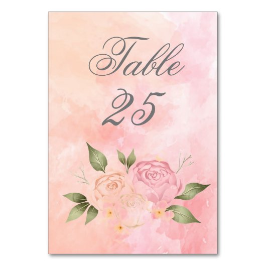 Pink Floral Waterverf Script Weddenschap Kaart (Voorkant)