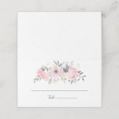Pink Floral Waterverf Script Weddenschap Plaatskaartje (Buitenkant ongevouwen)